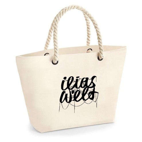 Ilias Welt SPIDER black shopping bag/beach bag