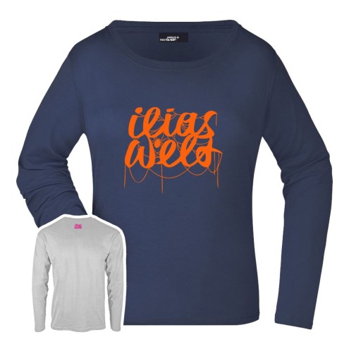 Camicia a maniche lunghe in cotone arancione Ilias World SPIDER