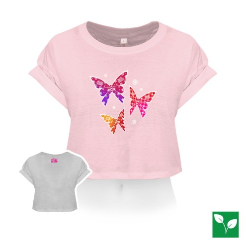 Papillons d'hiver Organic Crop T-shirt women
