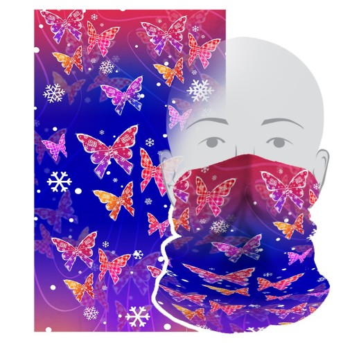 Papillons d'hiver foulard multifonctionnel/chiffon tubulaire