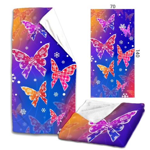 Serviette de bain en microfibre Papillons d'hiver