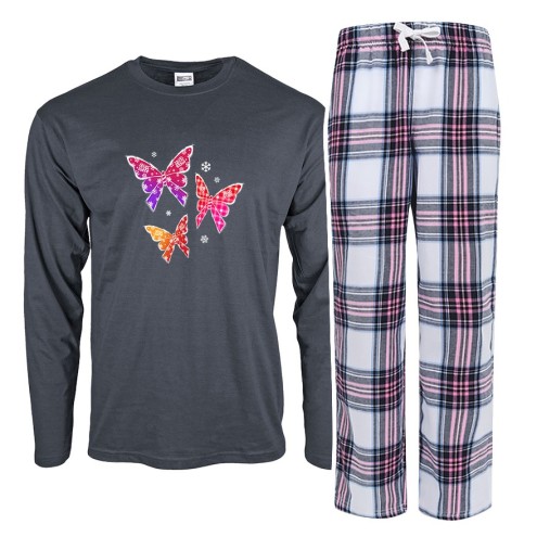 Papillons d'hiver Pyjama long à carreaux pour enfants