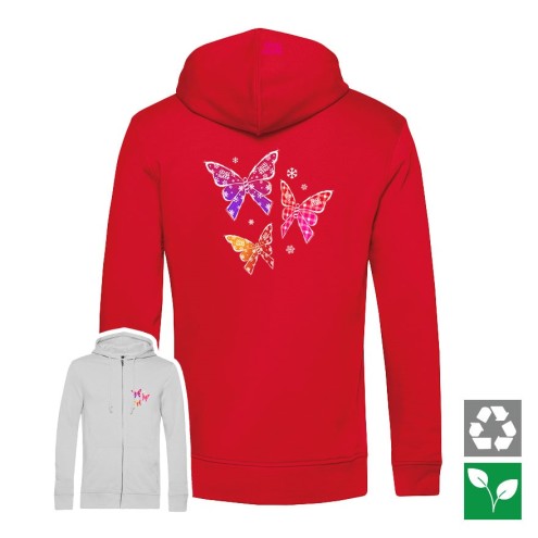 Papillons d'hiver Organic Zipped Hoodie
