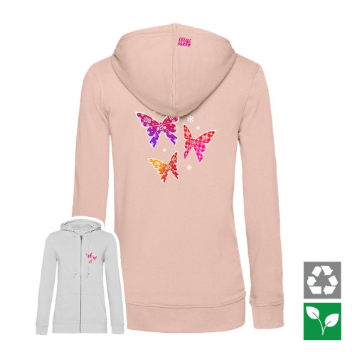 Papillons d'hiver Organic Zipped Hoodie women