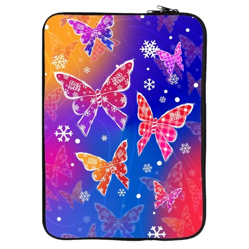 Housse néoprène pour tablette ou ordinateur portable Papillons d'hiver