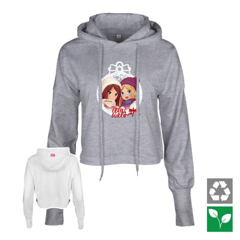 Sweat à capuche court « Winterzauber » de Mangadolls pour femme