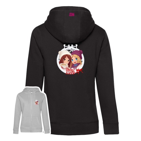 Mangadolls Winterzauber Premium Felpa con cappuccio con zip donna