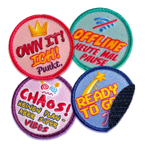 MOODIE Patches 4er-Pack (OFFLINE, CHAOS, OWN IT und READY TO GO)