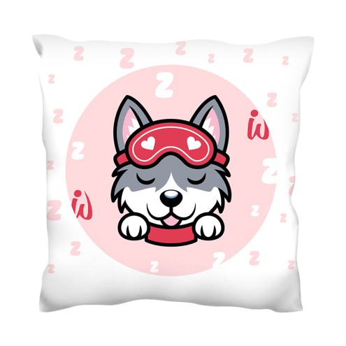 ilia wears Sleeping Husky Kissenhülle